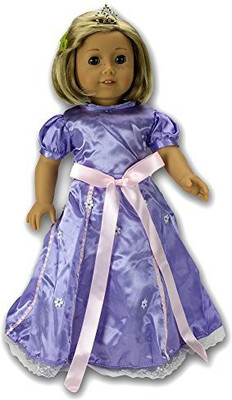 

Dress Along Dolly Clothes For 18"3 Piece Purple Tiara Princess Outfit ""(Purple)