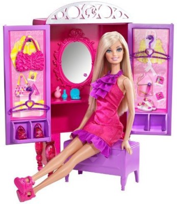 barbie closet and car set