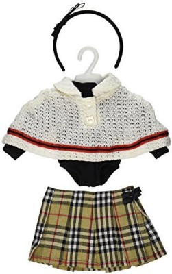 

The Queen's Treasures Designer Skirt Set, Sweater Ponchoshirt, Headband Fits 18"(Multicolor)