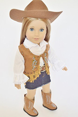 

DollsHobbiesNMore Western Cowgirl Outfit For American Girl(Multicolor)