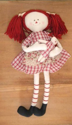 

Dolls Prim Primative Country RAGGEDY ANN RAG DOLL 17" Red w/ Doll(Multicolor)