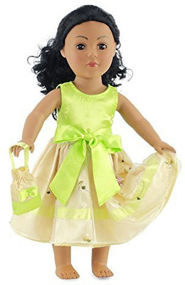 

Emily Rose Doll Clothes Fits American Girl18" Pale Green Dress Party Outfit 18(Multicolor)