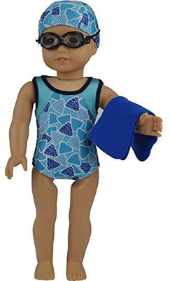 

Unique Doll Clothing Competition Swim Suit For 18"Including The American Girl(Blue)
