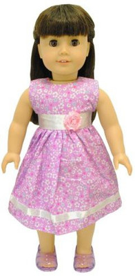 

Pink Butterfly Closet Clothes Beautiful Flower Dress Outfit Fits American Girl(Purple)