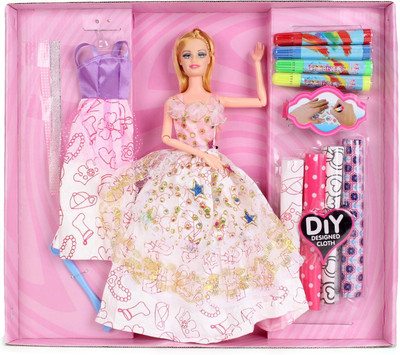 

Smiles Creation Doll Set With Designed Clothes Accessories(Multicolor)