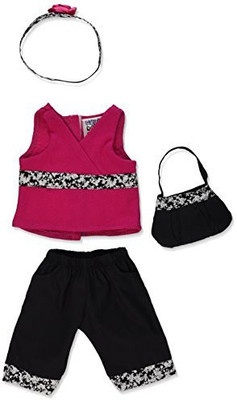 

Unique Doll Clothing Five Piece Pink And Black Capris Set For 18"(Multicolor)