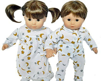 

DollsHobbiesNMore MOON AND STAR PAJAMAS AND NIGHTGOWN FOR AMERICAN GIRL DOLLS BITTY TWINS AND BITTY BABY(Multicolor)