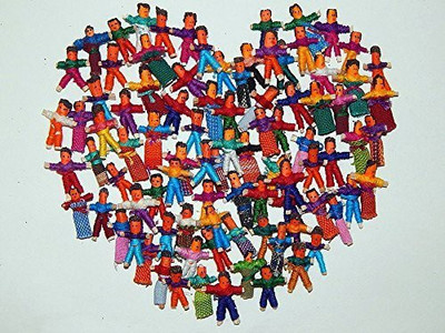 

Heart People 100 Tiny Worry Dolls. 50 Boys and 50 Girls(Multicolor)