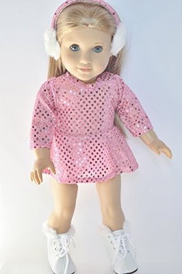 

DollsHobbiesNMore Pink Skating Dress For American Girl(Pink)