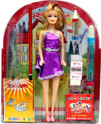 

Amaya School Girl Doll Set 5(Multicolor)