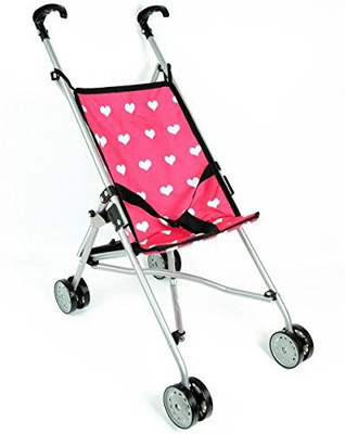 

The New York Doll Collection Hearts My First Doll Stroller for Kids - Super Cute Doll Stroller for Girls - Doll Stroller Folds for Storage - Great Gift for Toddlers(Multicolor)
