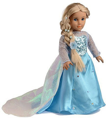 

ebuddy Ice Sparkle Princess Dress Clothes Fits 18 Inch Girl Dolls(Multicolor)
