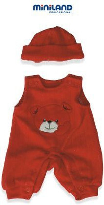 

Miniland Red Bib Overall With Hat For 1575'' Ba(Maroon)