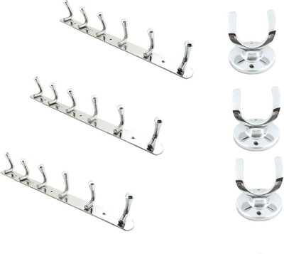 

Royal Indian Craft Stainless Steel Cloth Hanger/Hooks (Pack of 6) Door Hanger