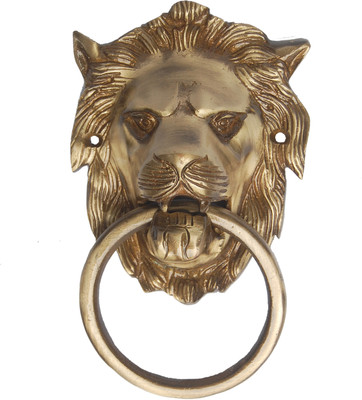 7% OFF on aakrati Lion Made in Metal Brass Door Knocker(Antique Brass)