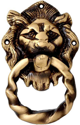 34% OFF on Aakrati Lion Face Brass Door Knocker(Antique Brass)