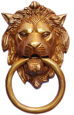 16% OFF on aakrati Lion Face Brass Door Knocker(Antique Brass)