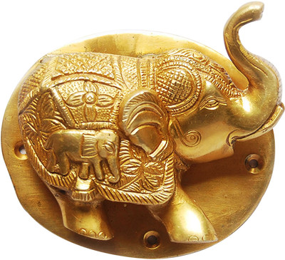 32% OFF on Aakrati Elephant Made of Metal Brass Door Knocker(Antique Brass)