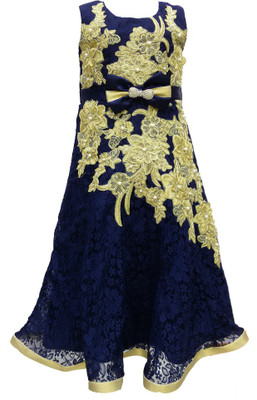 

Pogo Maxi/Full Length Party Dress(Dark Blue, Sleeveless, Navy blue