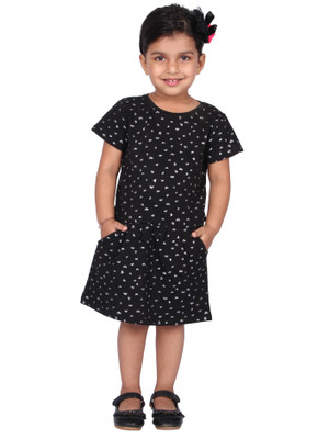 

Pepperika Girls Midi/Knee Length Party Dress(Black, Half Sleeve
