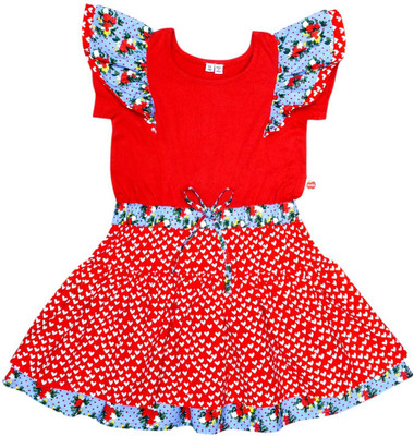 Always Kids Girls Midi/Knee Length Party Dress(Blue, Fashion Sleeve) Flipkart