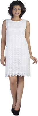 SOIE Women A-line White Dress