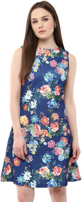 HARPA Women Fit and Flare Blue Knee Length Dress