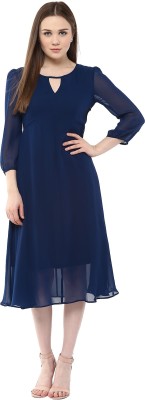 HARPA Women High Low Dark Blue Dress