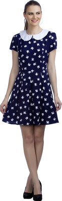 Peptrends Women Fit and Flare Blue Dress Peptrends Women Fit and Flare Blue Dress
