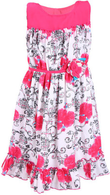

Jilax Midi/Knee Length Casual Dress(Pink, Sleeveless)
