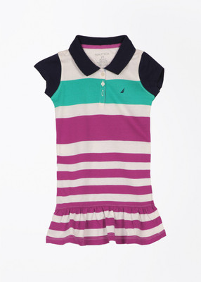 

Nautica Baby Girl's Midi/Knee Length Casual Dress(White, Cap Sleeve