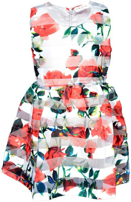 

Lil Orchids Midi/Knee Length Casual Dress(Orange