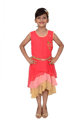 

Arshia Fashions Girls Maxi/Full Length Party Dress(Pink, Sleeveless