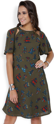 Tokyo Talkies Women A-line Multicolor Knee Length Dress