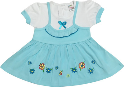 

Little Life Midi/Knee Length Casual Dress(Blue, Half Sleeve