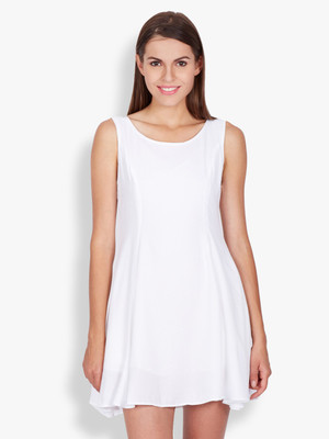 folklore Women Sheath White Mini/Short Dress