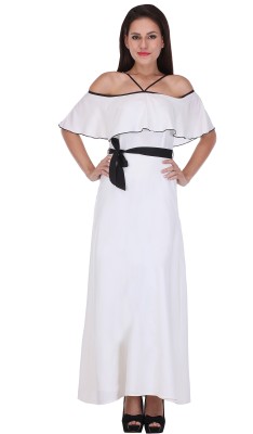 Zastraa Women Maxi White Dress