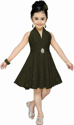 

Aarika Girls Midi/Knee Length Party Dress(Black, Sleeveless