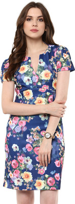 HARPA Women A-line Blue Knee Length Dress