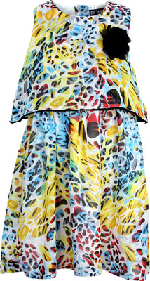 

Bella Moda Girls Midi/Knee Length Casual Dress(Multicolor, Sleeveless