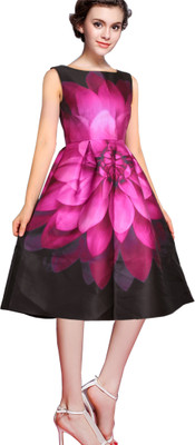 

Vivels Satin Printed Dress/Top Material(Un-stitched), Pink