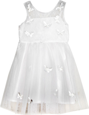 

Bella Moda Girls Midi/Knee Length Party Dress(White, Sleeveless)