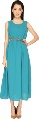 Ashtag Women Gathered Light Blue Dress