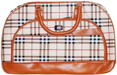

slunk Slunk Light Brown Check Design Bag Travel Duffel Bag(Brown)
