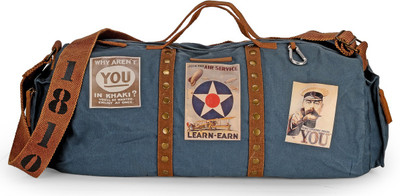 

The House of Tara Vintage Weekender Overnighter Travel Duffel Bag(Blue)