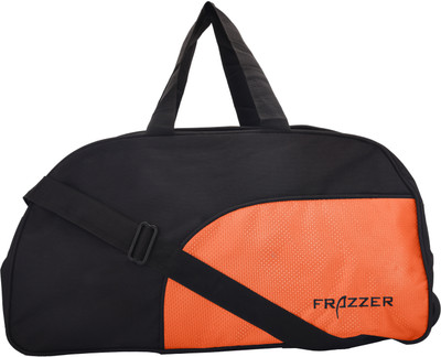

Frazzer Stylish Duffel Strolley Bag(Orange, Black), Black;orange