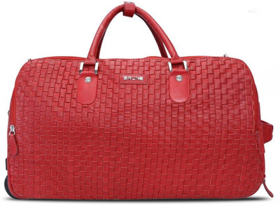 

Brune Hand Weave design Travel Strolley Duffle Bag Duffel Strolley Bag(Red)