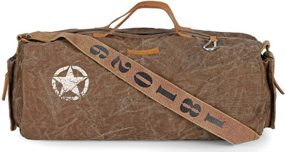 

The House of Tara 20 inch/51 cm Distress Finish Canvas Duffle/Gym Bag Travel Duffel Bag(Brown)