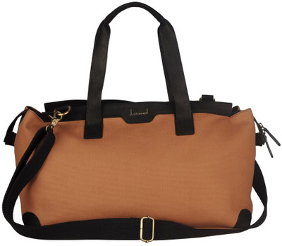 

Justanned 20 inch/51 cm LEATHER/CANVAS TOP ZIP SLEEK DUFFLE BAG Travel Duffel Bag(Brown)