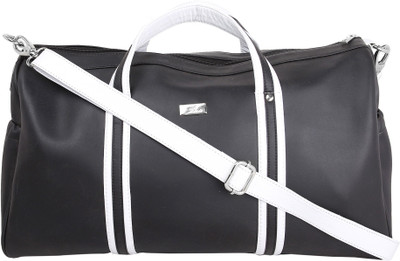 

Yelloe 17 inch/43 cm (Expandable) White Weekender Bag Travel Duffel Bag(Black)
